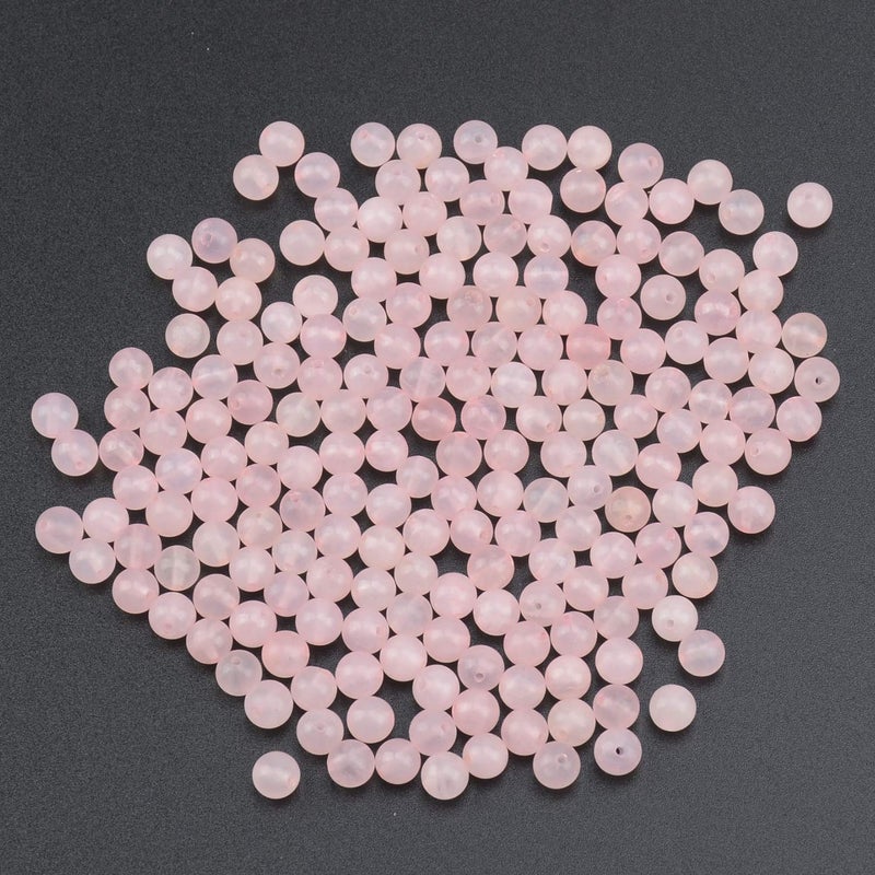 LPBeads 200Pcs Polished 6mm Round Natural Rose Quartz Gemstone Loose Beads with Stretch Cord for Jewelry Making Bracelets - Image 4